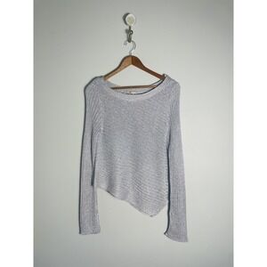 Free People Metallic Asymmetrical Knit Summer Sweater. XS. Shimmer. Long Sleeve